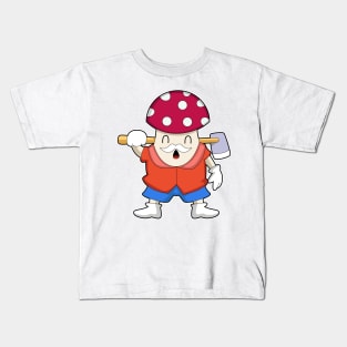 Mushroom as Farmer with Axe Kids T-Shirt